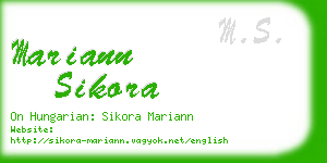 mariann sikora business card